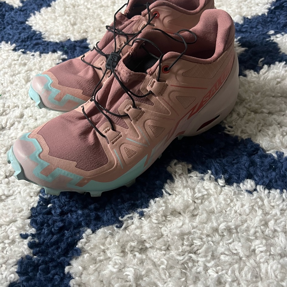 Salomon Women's Pink and Teal Athletic Shoes
